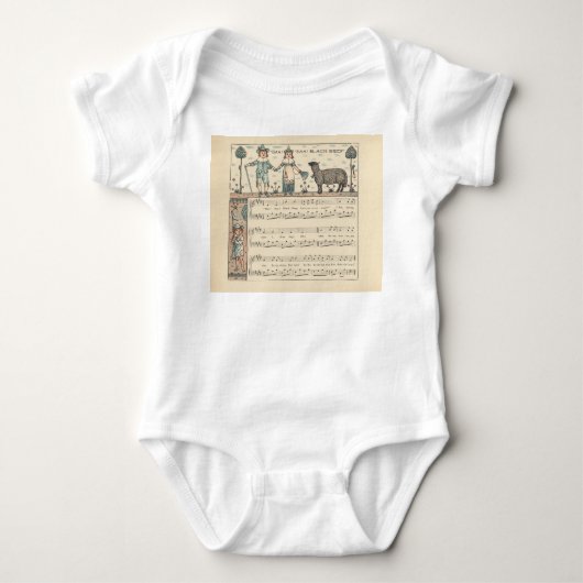 Walter Crane Baa Baa Black Sheep Nursery Rhyme  ベビーボディスーツ (正面)