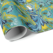 Walter Crane Blue Cornflower Arts and Crafts ラッピングペーパー (ロールコーナー)