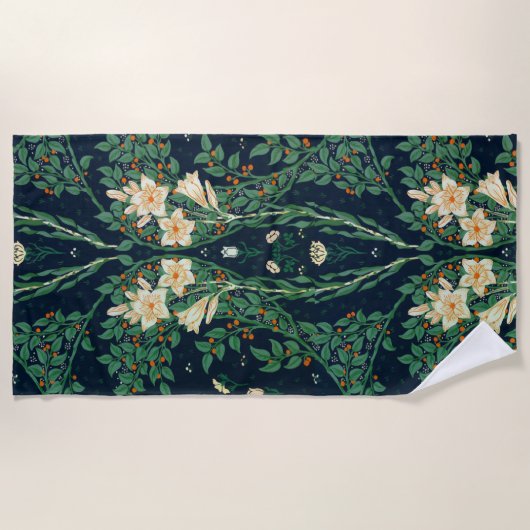 Walter Crane Francesca Botanical ビーチタオル (正面)