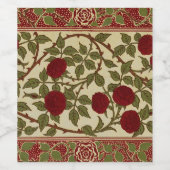 Walter Crane Red Roses with Thorned Stems ワインラベル (シングルラベル)