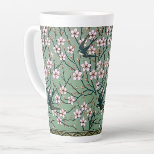 Walter Crane - Swallows and Almond Blossoms Mug カフェラテマグ (左アングル)