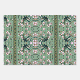 Walter Crane Swallows and Almonds ラッピングペーパーシート