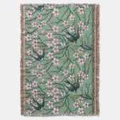Walter Crane Swallows and Almonds Throw Blanket スローブランケット (正面縦)