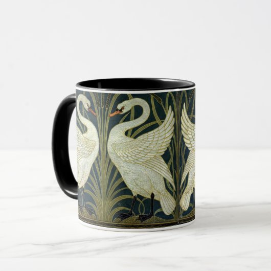Walter Crane Swan & Rush and Iris ヴィクトリアン マグカップ (正面左)