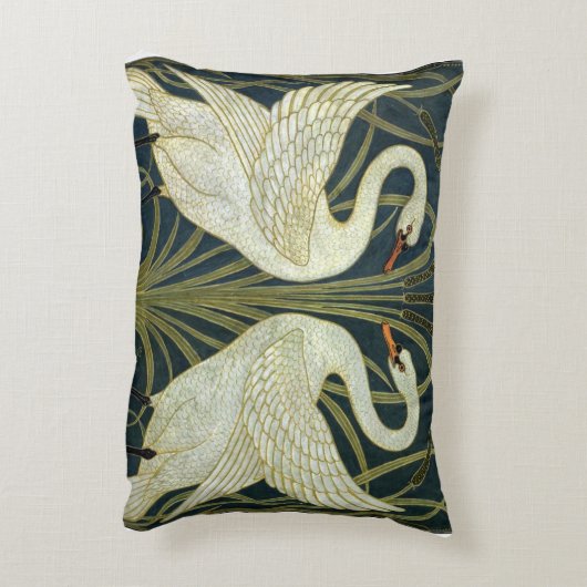 Walter Crane Swan & Rush and Iris Victorian  アクセントクッション (裏面(縦))