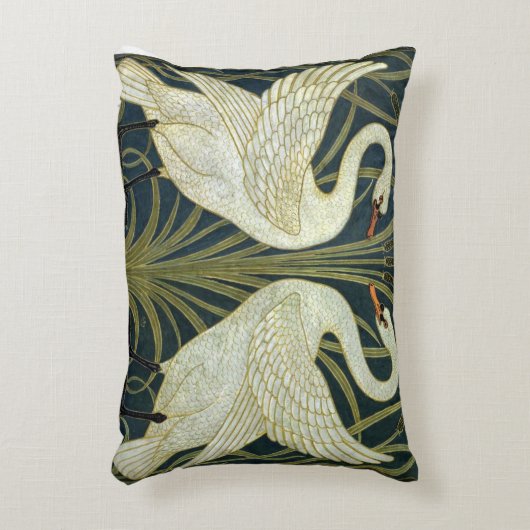 Walter Crane Swan & Rush and Iris Victorian アクセントクッション (正面(垂直))