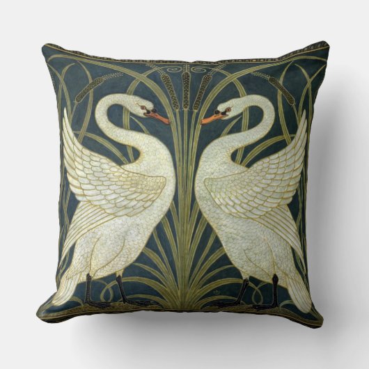 Walter Crane Swan & Rush and Iris Victorian クッション (正面)