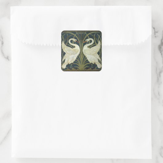Walter Crane Swan & Rush and Iris Victorian スクエアシール (バッグ)