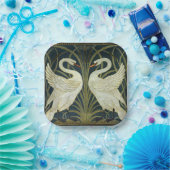 Walter Crane Swan & Rush and Iris Victorian ペーパープレート (パーティー)