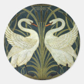 Walter Crane Swan & Rush and Iris Victorian  ラウンドシール (正面)