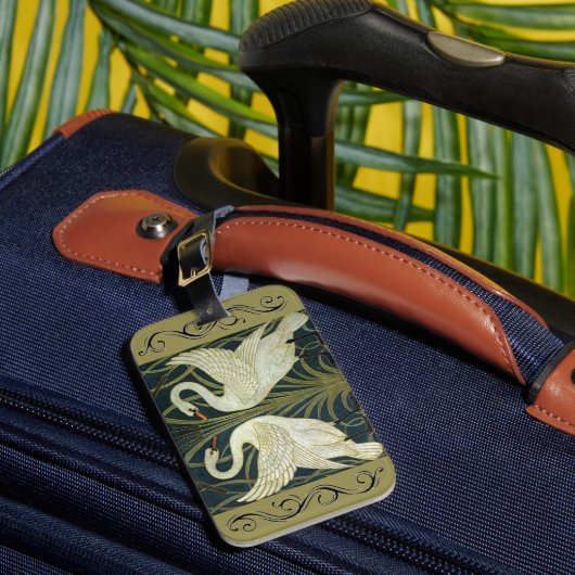 Walter Crane Swan & Rush and Iris Victorian ラゲッジタグ (正面インサイチュ1)