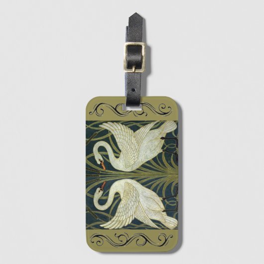 Walter Crane Swan & Rush and Iris Victorian  ラゲッジタグ (正面縦)