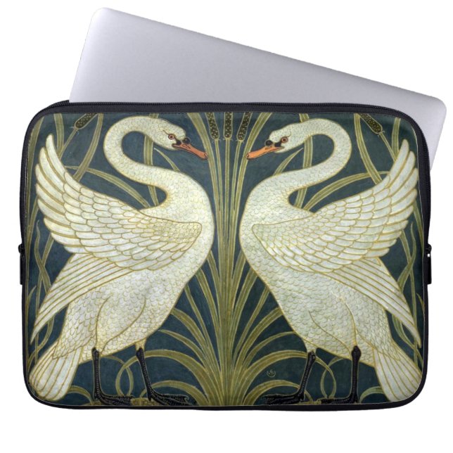 Walter Crane Swan & Rush and Iris Victorian  ラップトップスリーブ (正面)