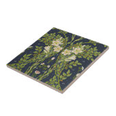 Walter Crane Vintage Navy White Lily Pattern タイル (側面)