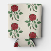 Walter Crane Vintage Saxon Red Rose Pattern 缶クーラー (正面)