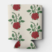 Walter Crane Vintage Saxon Red Rose Pattern 缶クーラー (裏面)