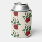 Walter Crane Vintage Saxon Red Rose Pattern 缶クーラー (缶裏面)