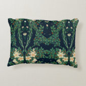 Walter Crane White Lily-Blue Back Shower Curtain アクセントクッション (裏面)