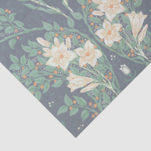 Walter Crane White Lily-Blue Back Shower Curtain 薄葉紙 (詳細)
