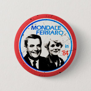 Walter Mondale Geraldine Ferrero vintage election 缶バッジ