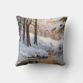 Walter Moras雪の森の風景 クッション (裏面)