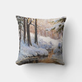 Walter Moras雪の森の風景 クッション (正面)