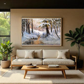 Walter Moras雪の森の風景 ポスター