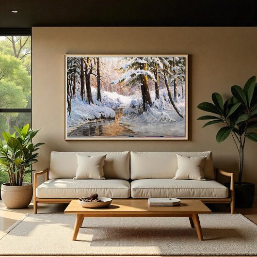 Walter Moras雪の森の風景 ポスター