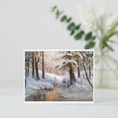 Walter Moras雪の森の風景 ポストカード (スタンド正面)