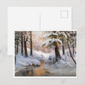 Walter Moras雪の森の風景 ポストカード (正面/裏面)