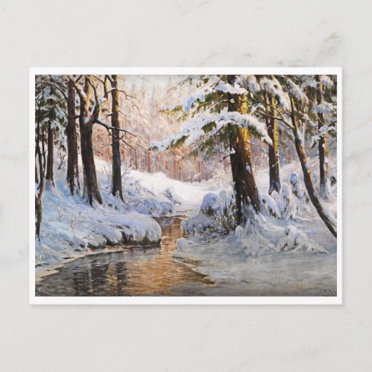 Walter Moras雪の森の風景 ポストカード (正面)