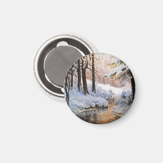 Walter Moras雪の森の風景 マグネット (正面/裏面)