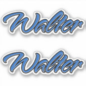 Walter Name blue Aufkleber Sticker Stickerset シール (正面)