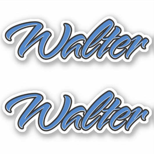 Walter Name blue Aufkleber Sticker Stickerset シール (正面)