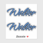 Walter Name blue Aufkleber Sticker Stickerset シール (シート)
