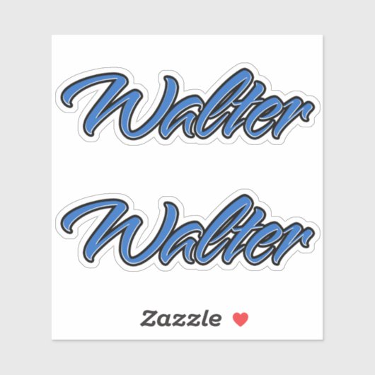 Walter Name blue Aufkleber Sticker Stickerset シール (シート)