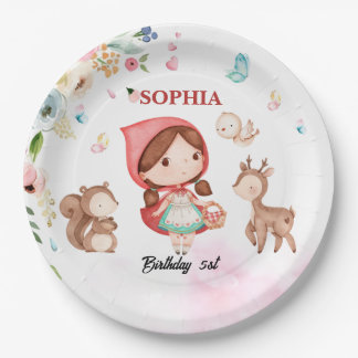 waltercolor Little Red Riding Hood birthday plate ペーパープレート