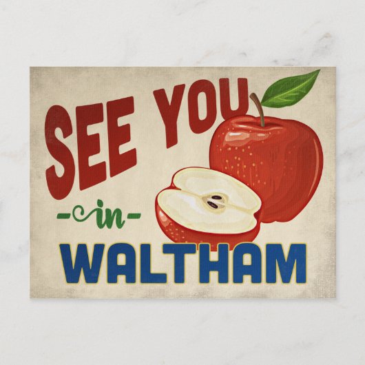 Waltham Massachusetts Apple – ヴィンテージ・トラベル ポストカード (正面)