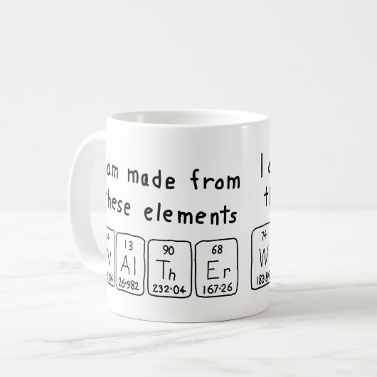 Waltherの周期表の名前のマグ コーヒーマグカップ (正面左)
