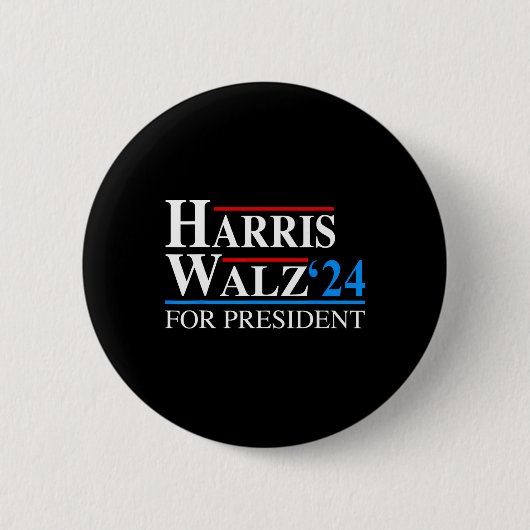 Waltz 2024副社長Kamala Harris Tim Wal 缶バッジ (正面)