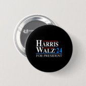 Waltz 2024副社長Kamala Harris Tim Wal 缶バッジ (正面&裏面)