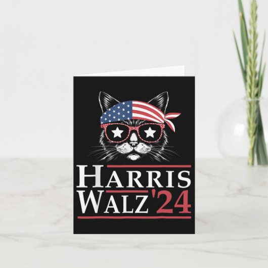Walz 2024キャッおもしろいト選挙Kamala Harris Tim Wal カード (正面)