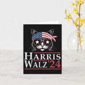 Walz 2024キャッおもしろいト選挙Kamala Harris Tim Wal カード (黄色い花)