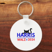 Walz 2024キャッおもしろいト選挙Kamala Harris Tim Wal キーホルダー (正面)