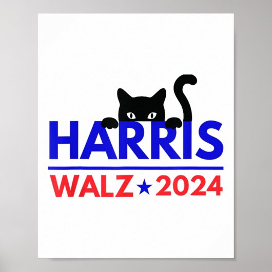 Walz 2024キャッおもしろいト選挙Kamala Harris Tim Wal ポスター (正面)