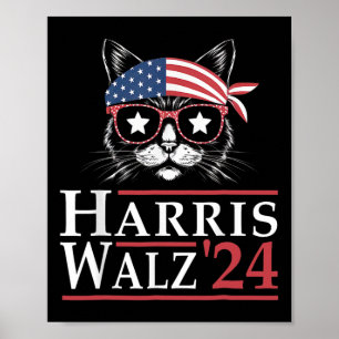 Walz 2024キャッおもしろいト選挙Kamala Harris Tim Wal ポスター