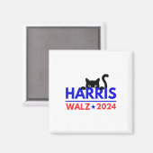Walz 2024キャッおもしろいト選挙Kamala Harris Tim Wal マグネット (正面/裏面)
