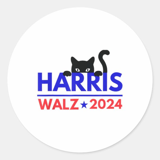 Walz 2024キャッおもしろいト選挙Kamala Harris Tim Wal ラウンドシール (正面)