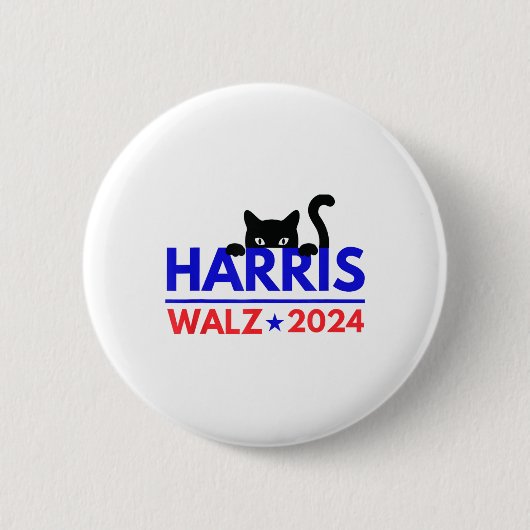 Walz 2024キャッおもしろいト選挙Kamala Harris Tim Wal 缶バッジ (正面)