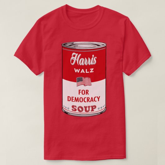 Walz 2024スープ缶のための民主主義 tシャツ (デザイン正面)